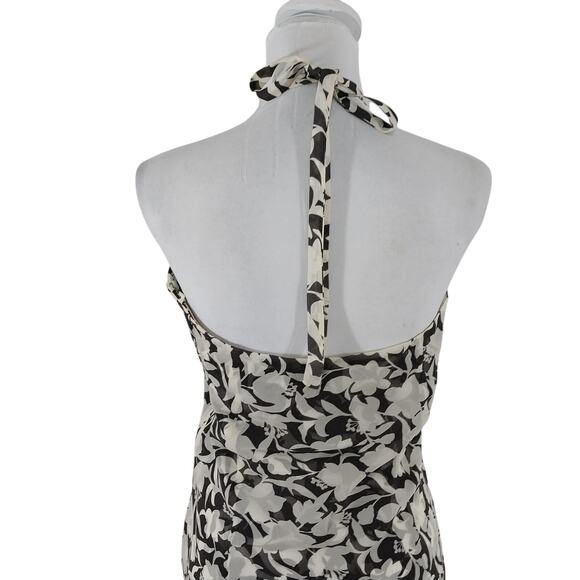 ANN TAYLOR! PURE SILK! CHEMISE STYLE BROWN & CREAM FLORAL STRAPLESS DRESS! SZ 10 - Picture 8 of 12